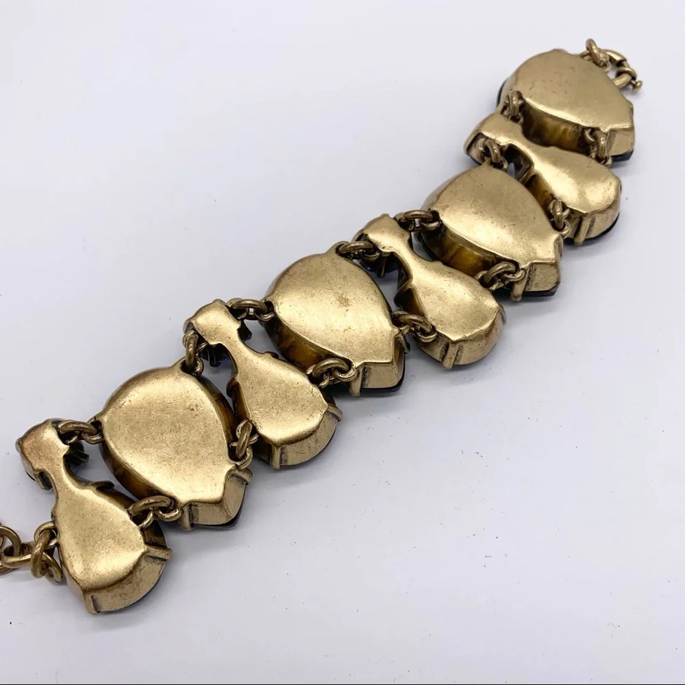 J. Crew Jeweled Blue Purple Brown Gem Bracelet